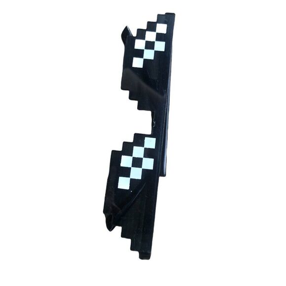Funny 8 Bit Cartoon Glasses Black - Picture 10 of 13